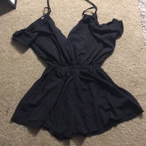 Cold Shoulder Black Romper